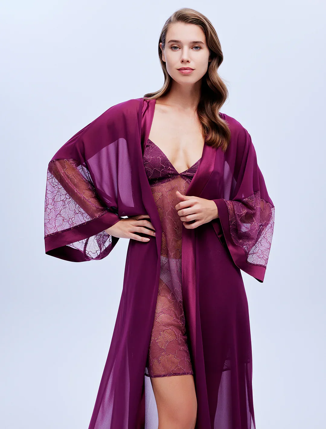 Mürdüm Dantelli 6 Parça Gelin Seti 1635