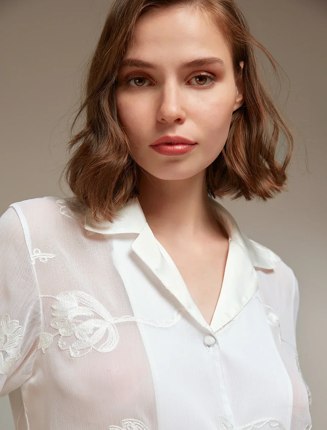 Ekru Dantelli Saten 6 Parça Gelin Seti 1354