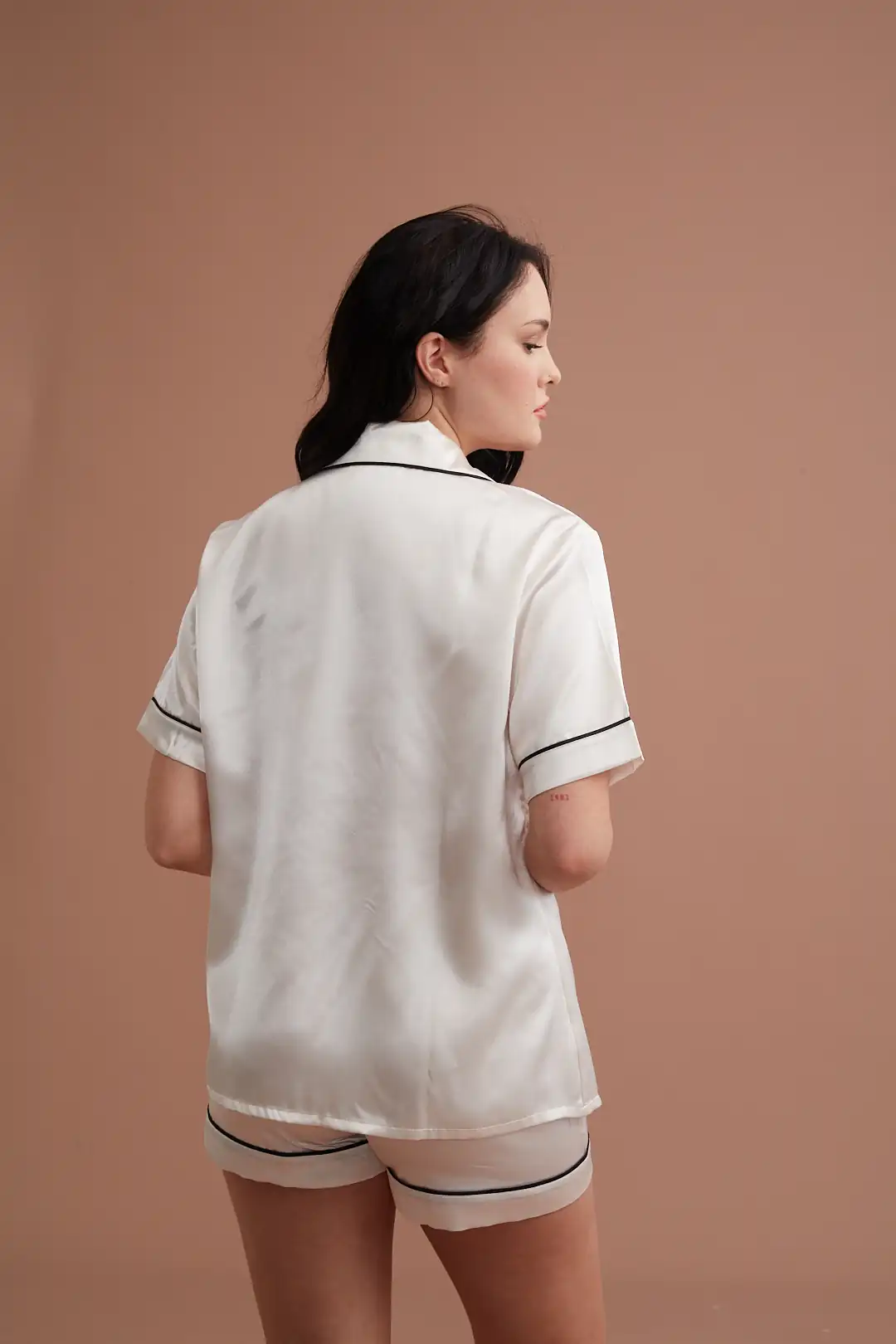 Kısa Kollu Gömlek Yaka Şortlu Pijama Takımı 3130