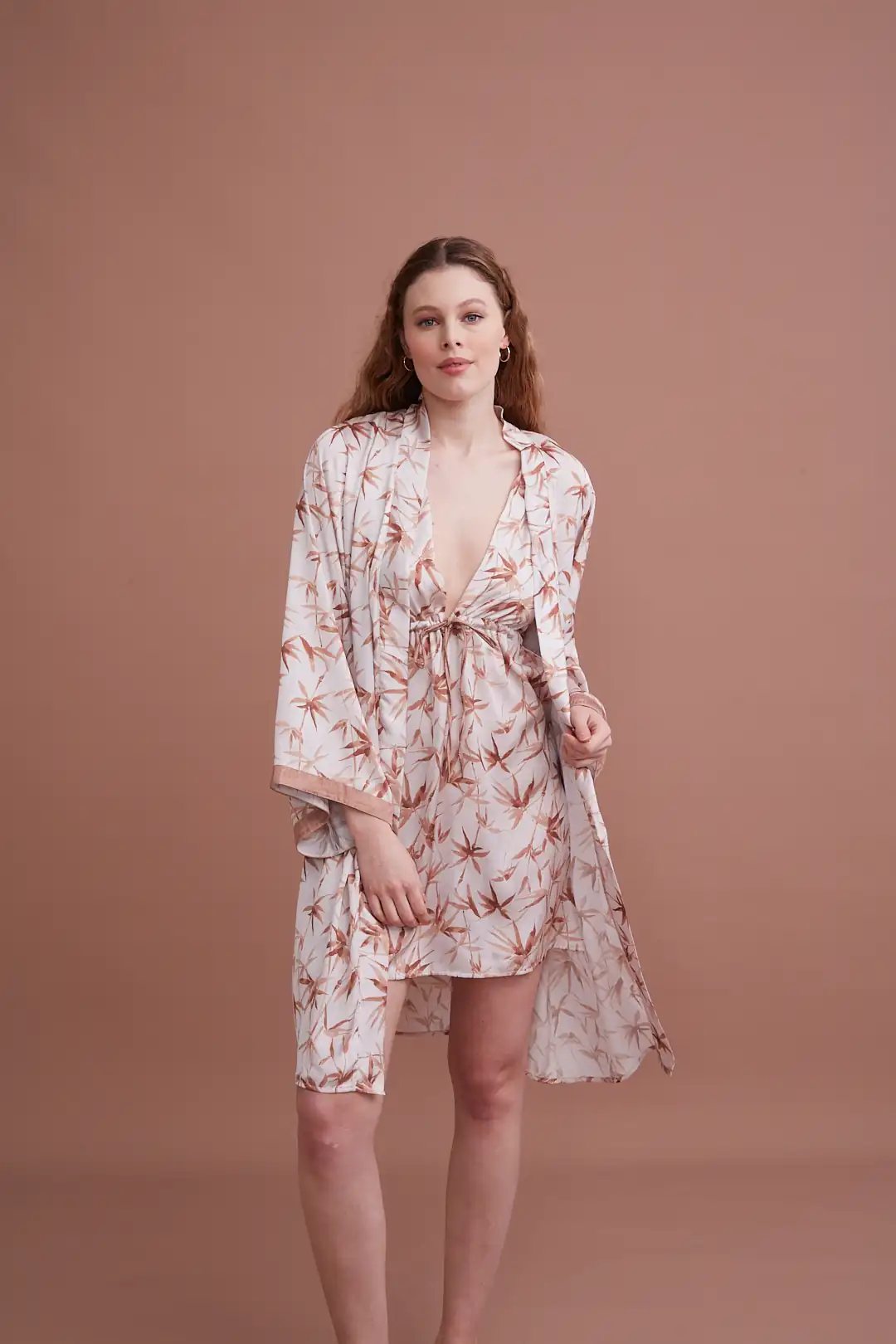 Palmiye Desenli Pijama Takımı 4010