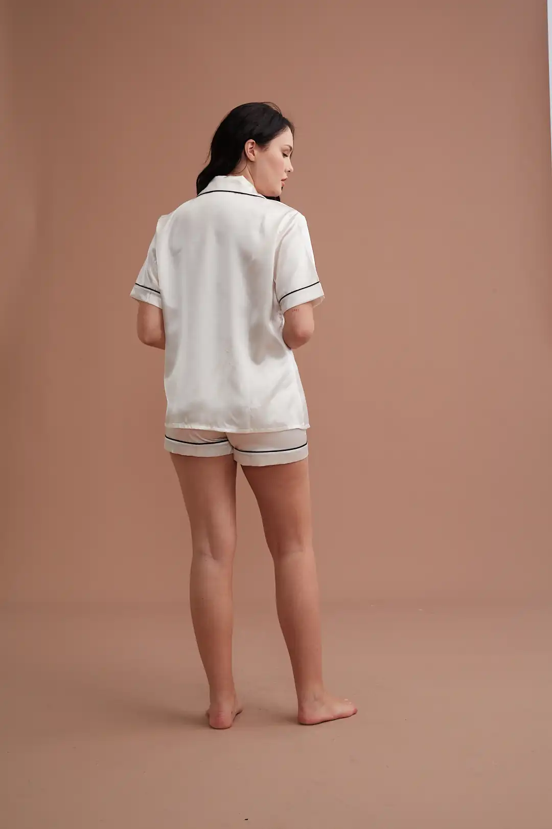 Kısa Kollu Gömlek Yaka Şortlu Pijama Takımı 3130