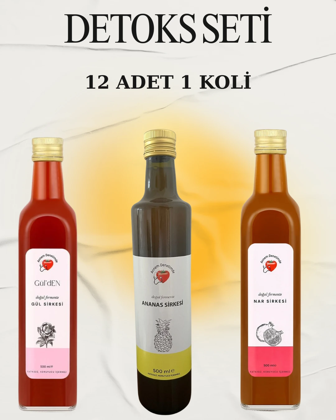 DETOKS SETİ 4 ANANAS, 4 GÜL, 4 NAR SİRKESİ 