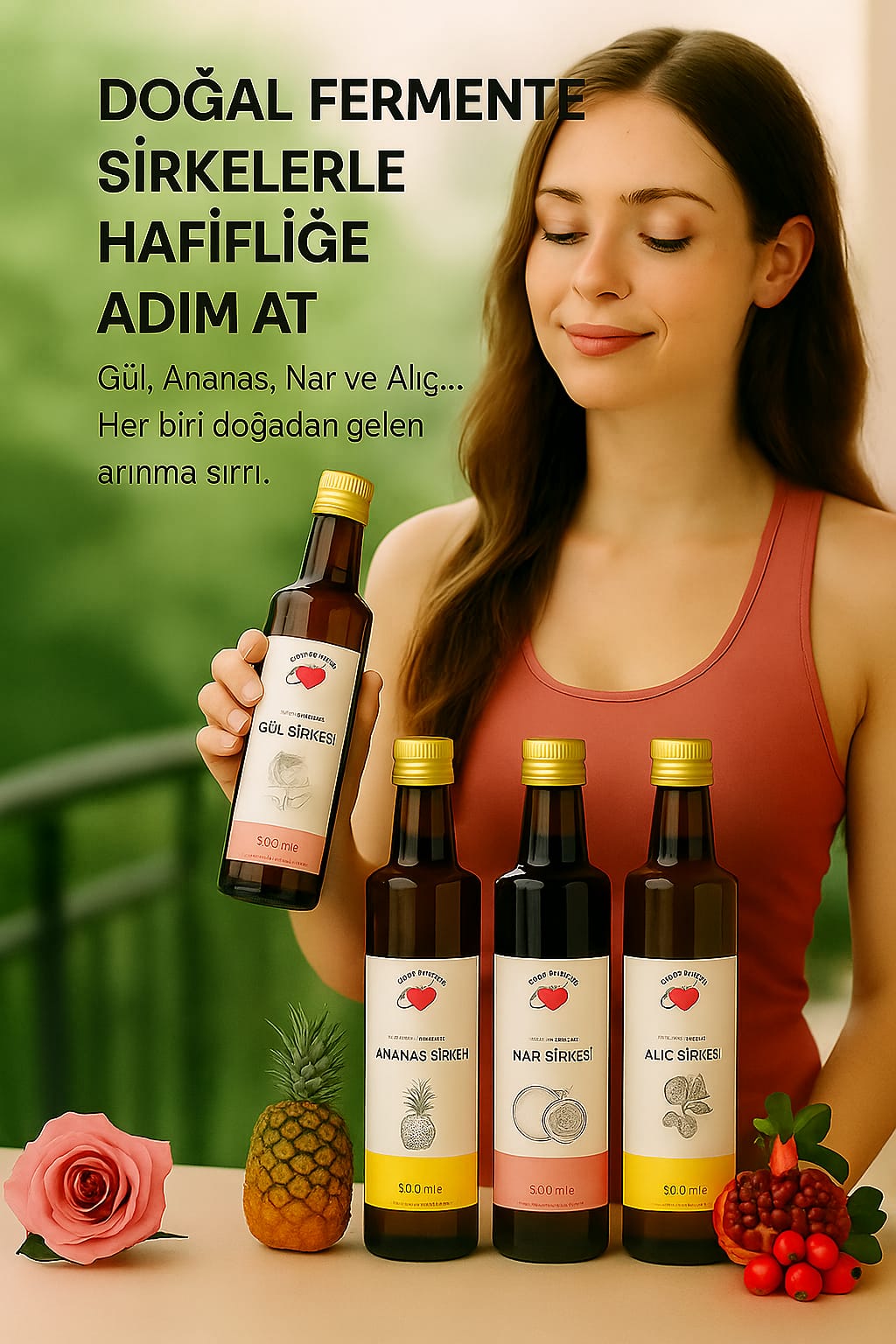 4 LÜ TANIŞMA SETİ ( ALIÇ , GÜL, NAR, ANANAS SİRKESİ)