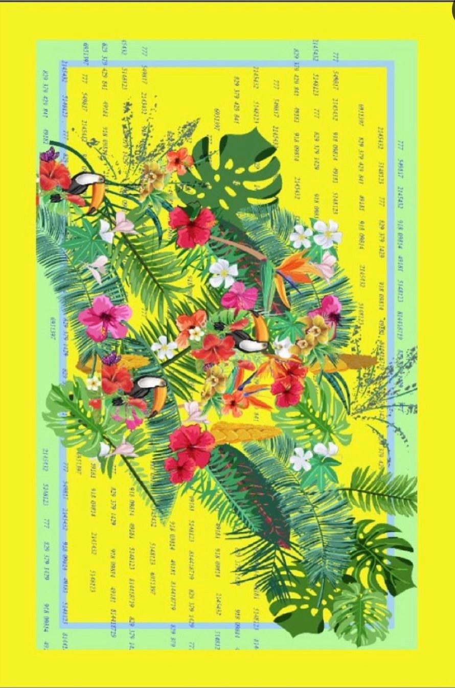 TUKAN KUŞLU SARI PAREO 120*200 cm