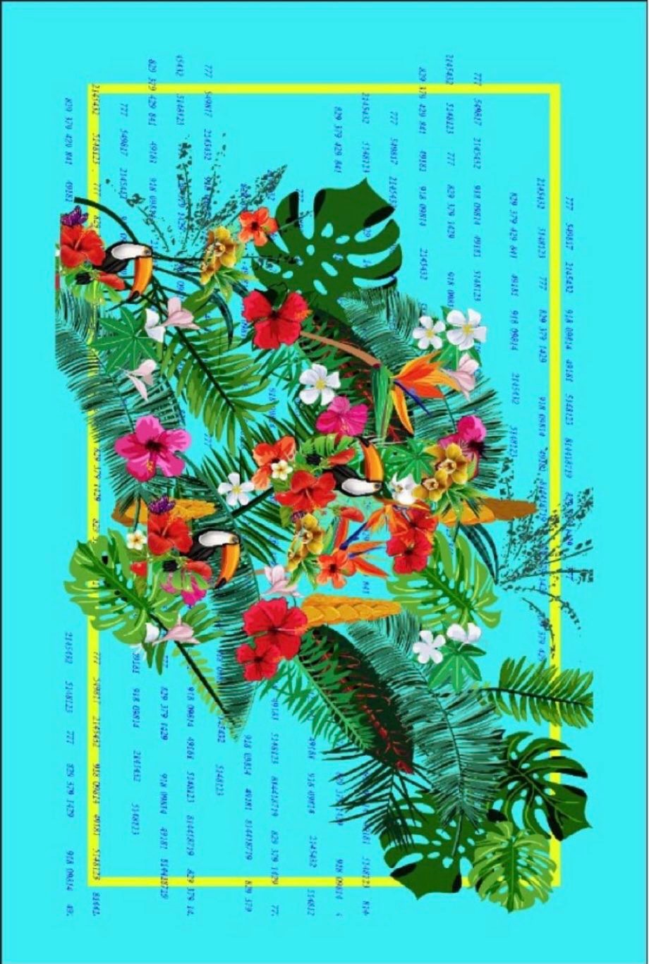 TUKAN KUŞLU TURKUAZ PAREO 120*200 cm