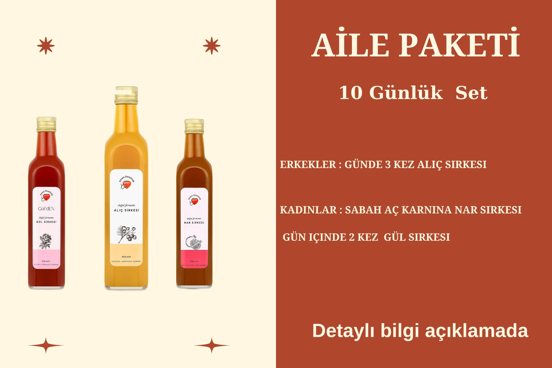 Aile Paketi 1 GÜL 1 ALIÇ 1 NAR SİRKESİ