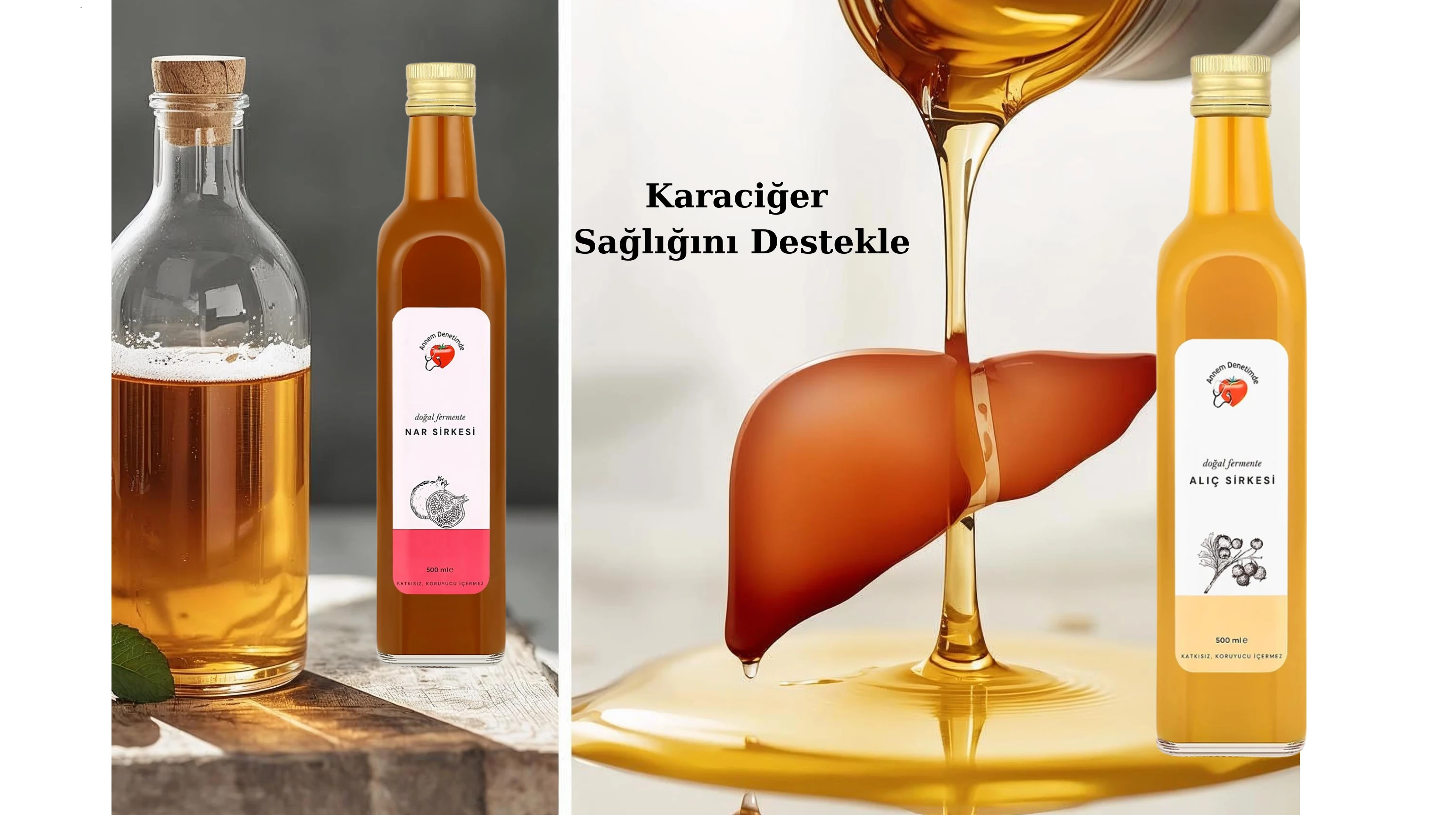 KARACİĞER ve ÜREME SAĞLIĞINI DESTEKLE 6 adet Alıç , 6 adet Nar Sirkesi