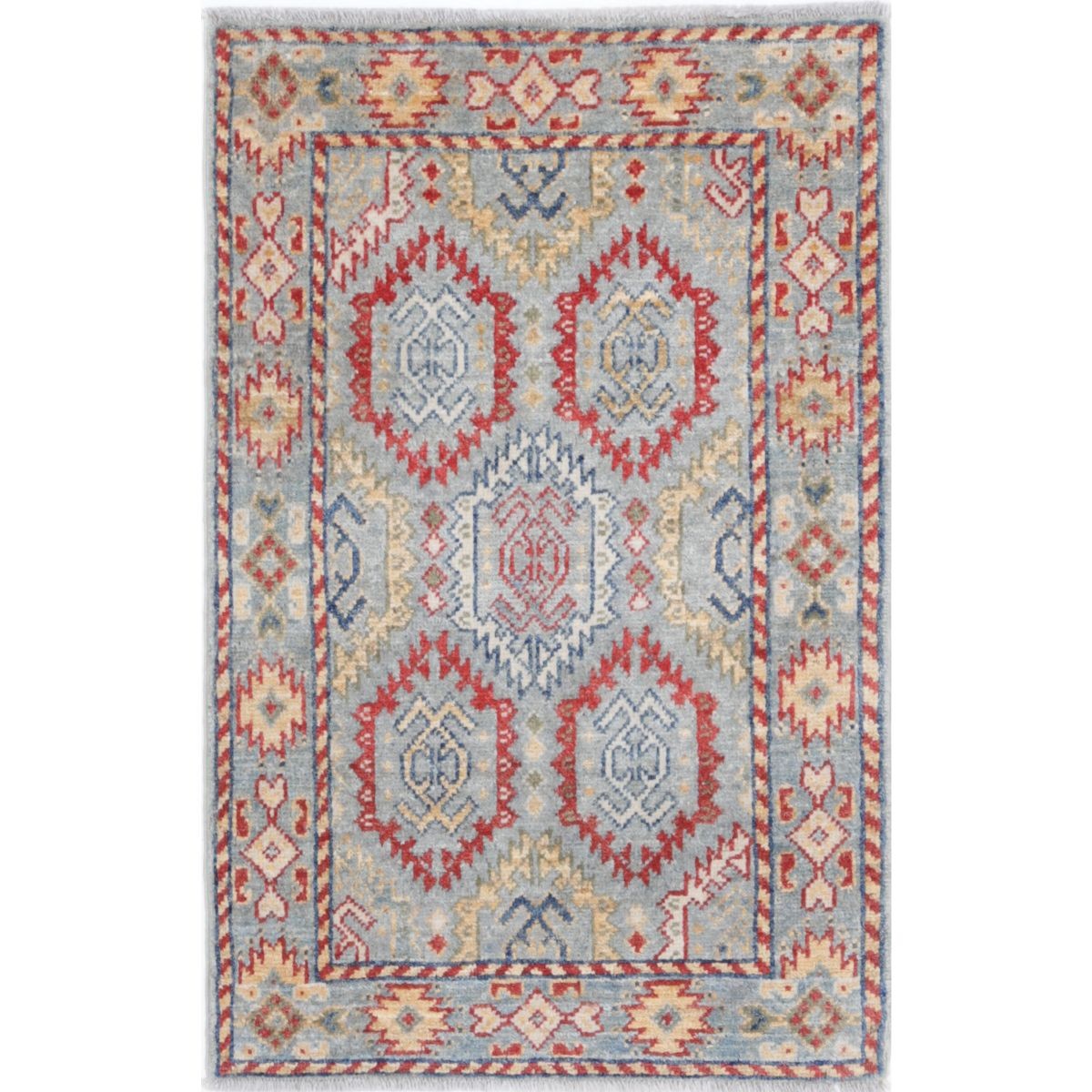 Revival 2x3 Handmade Double Knotted Washable Wool Rug - Colorful