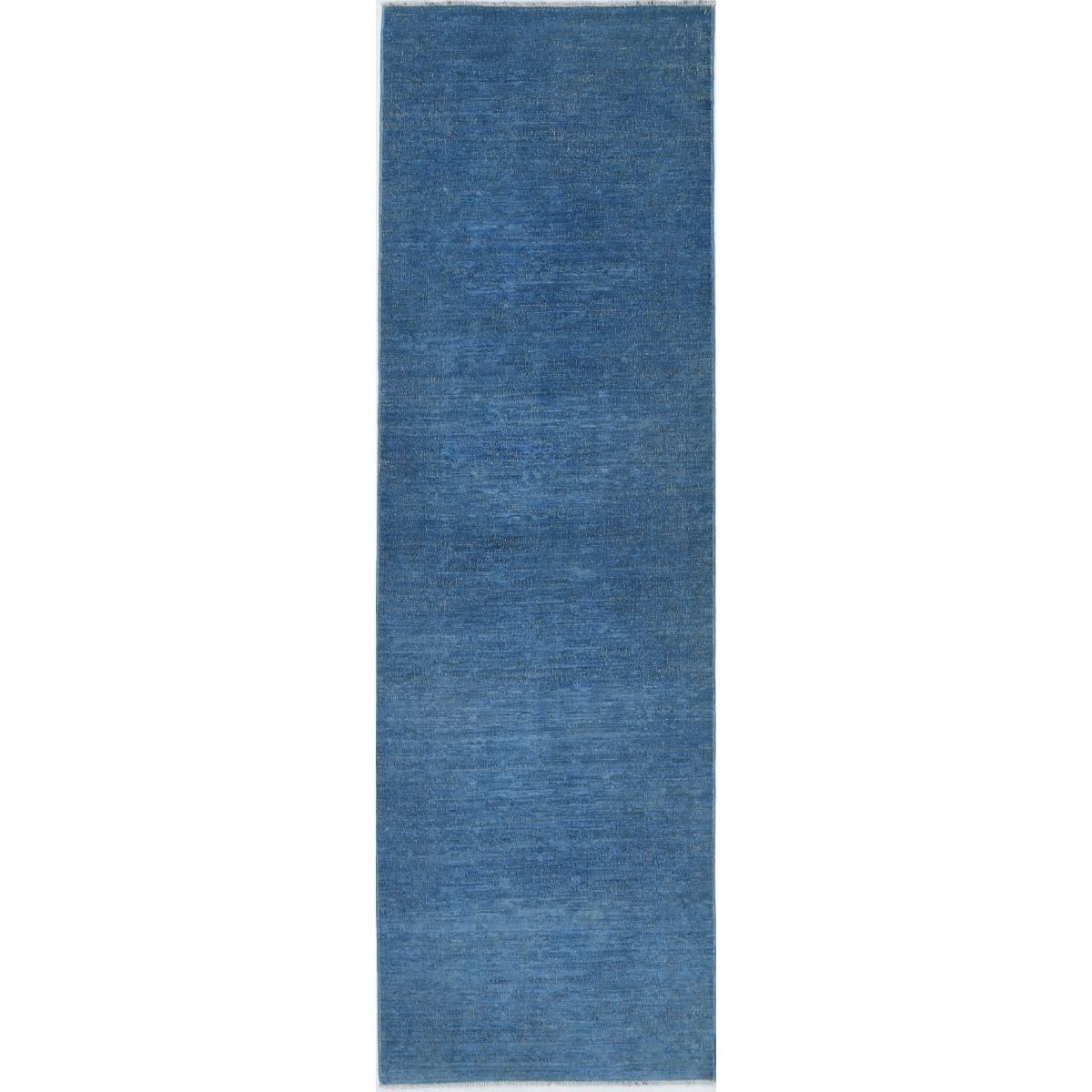 Fine 2x9 Handmade Double Knotted Washable Wool Runner - Monochormatic