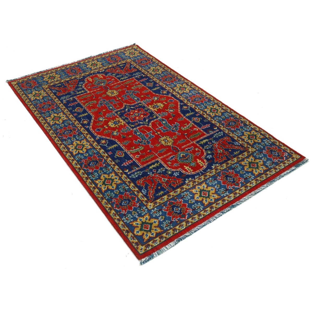 Gulshan-3'10" 4x6 Machine-Made Washable Wool Rug - Colorful