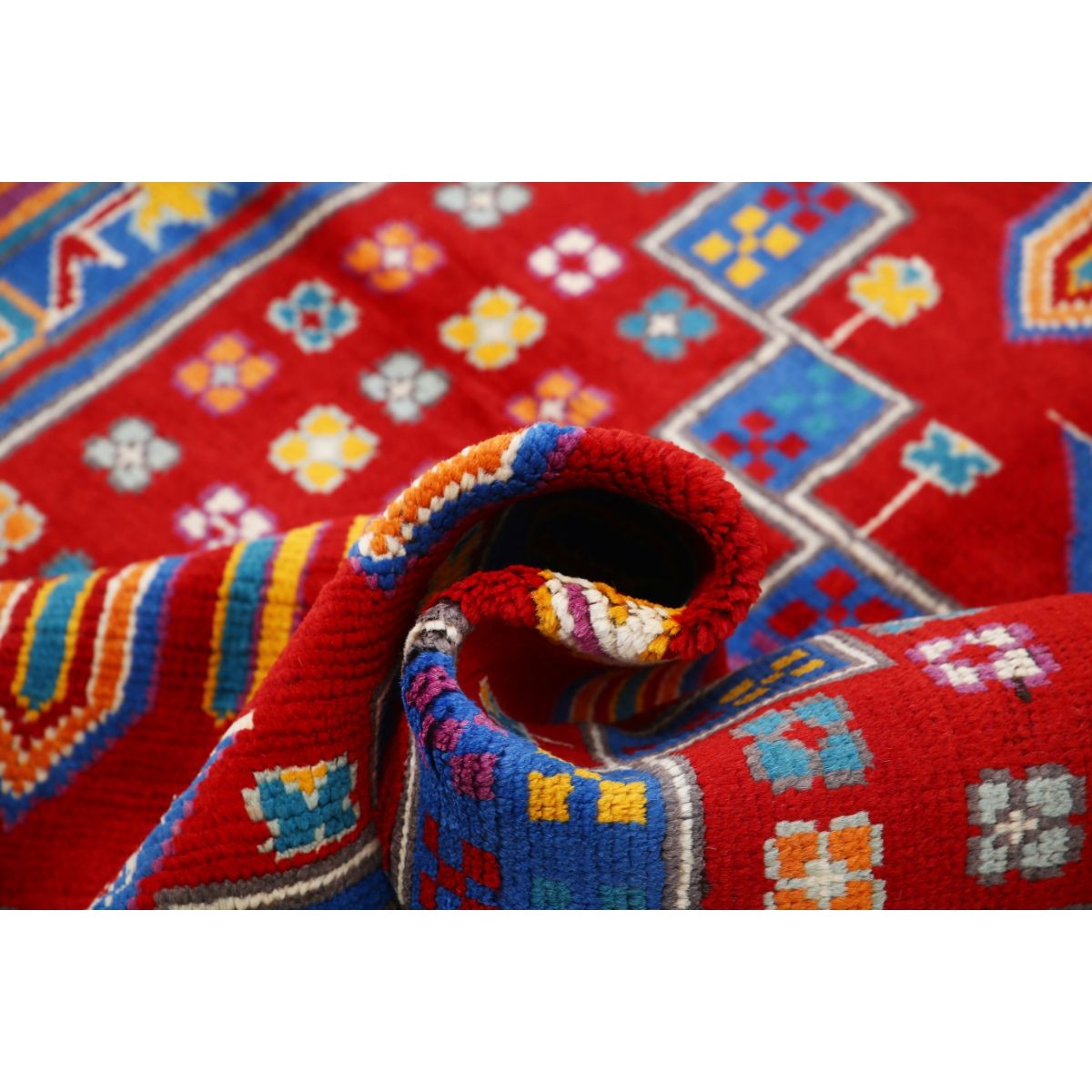 Revival 5x7 Handmade Double Knotted Washable Wool Rug - Colorful