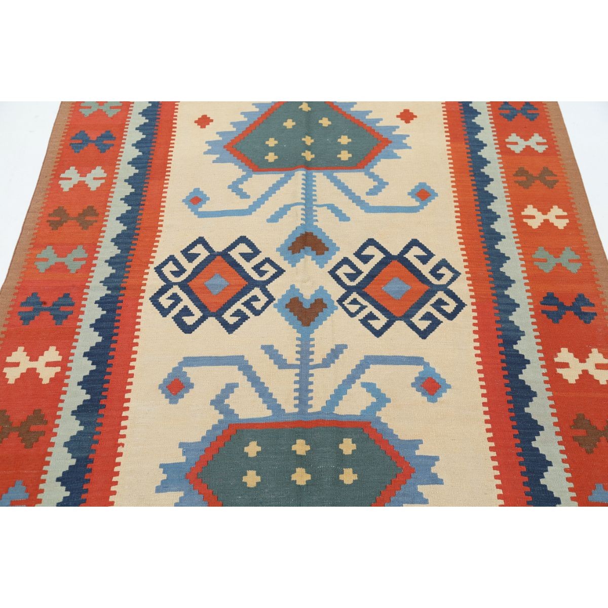 Kafkaas 5x7 Hand Woven Washable Wool Rug - Colorful