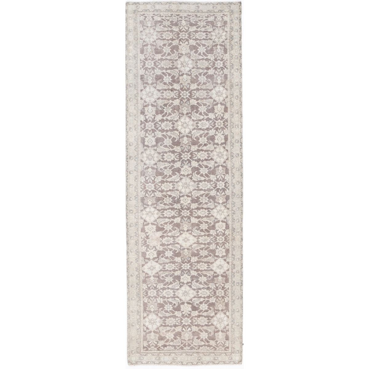 Vintage 3x12 Handmade Double Knotted Washable Wool Runner - Soft Hues