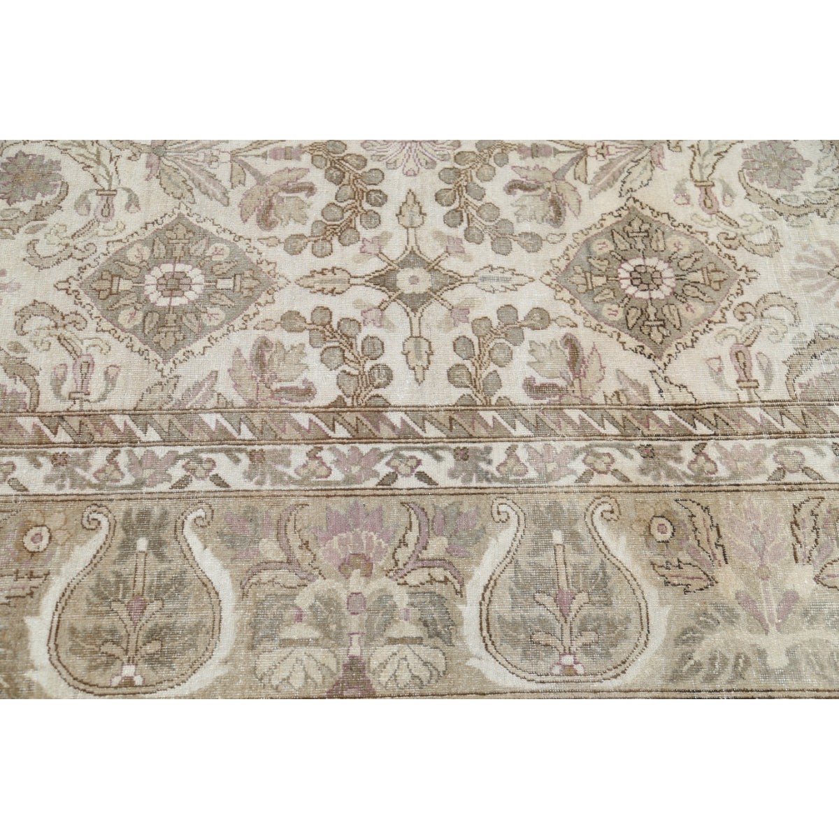 Vintage 12x23 Handmade Double Knotted Washable Wool Rug - Soft Hues
