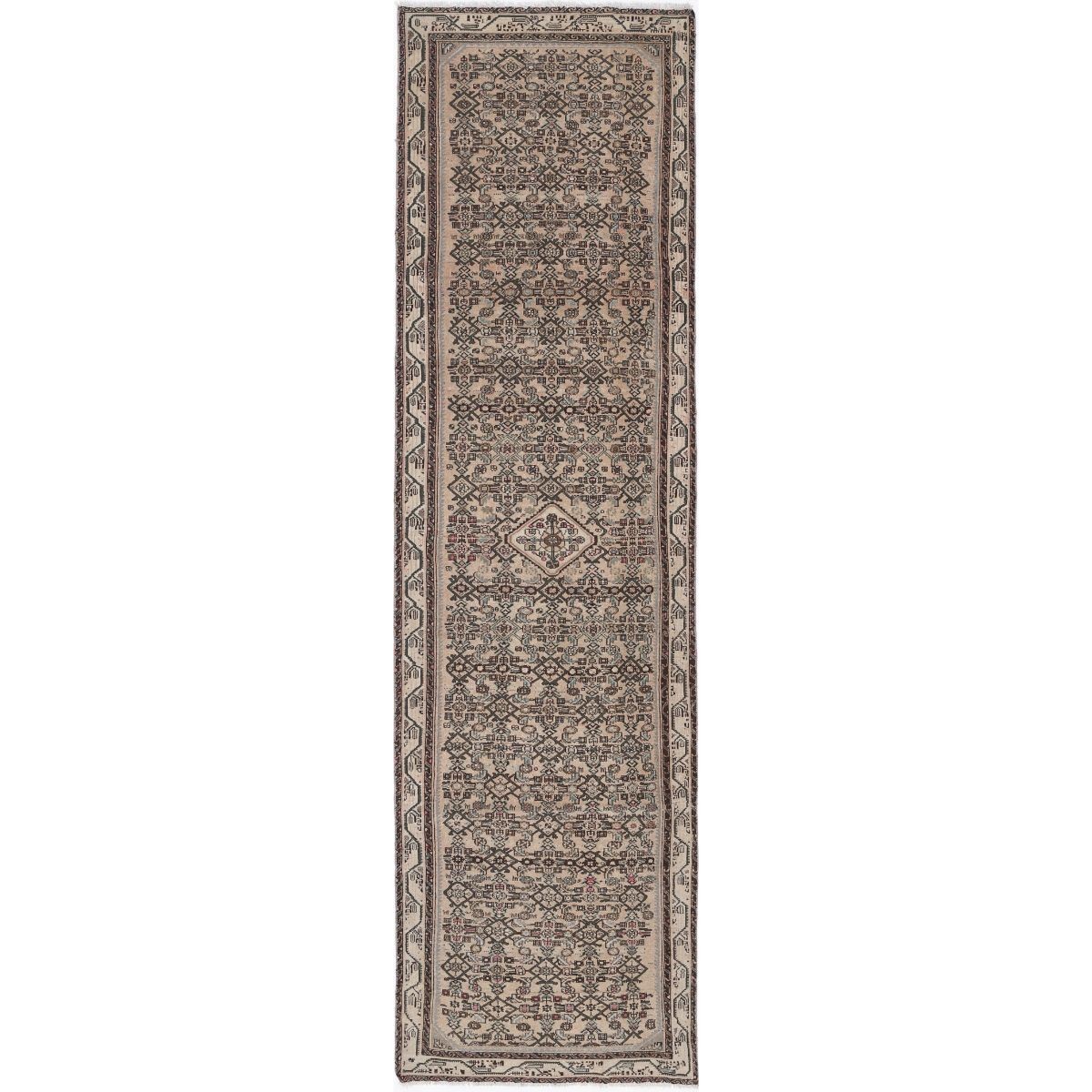 Vintage 3x12 Hand-Knotted Washable Wool Runner - Soft Hues