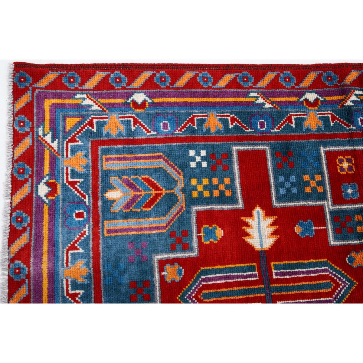 Revival 6x8 Handmade Double Knotted Washable Wool Rug - Colorful