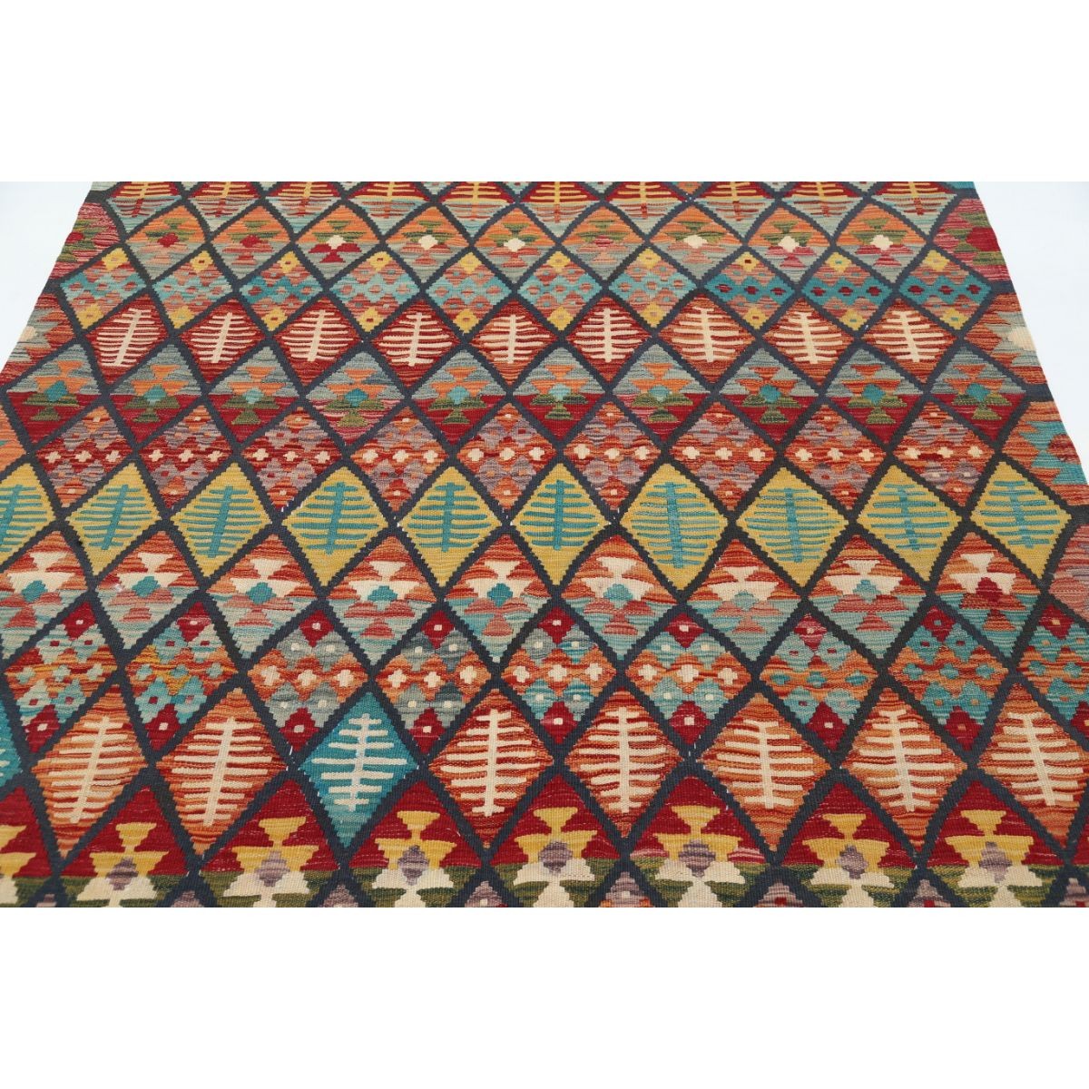 Maimana 6x9 Hand Woven Washable Wool Rug - Colorful