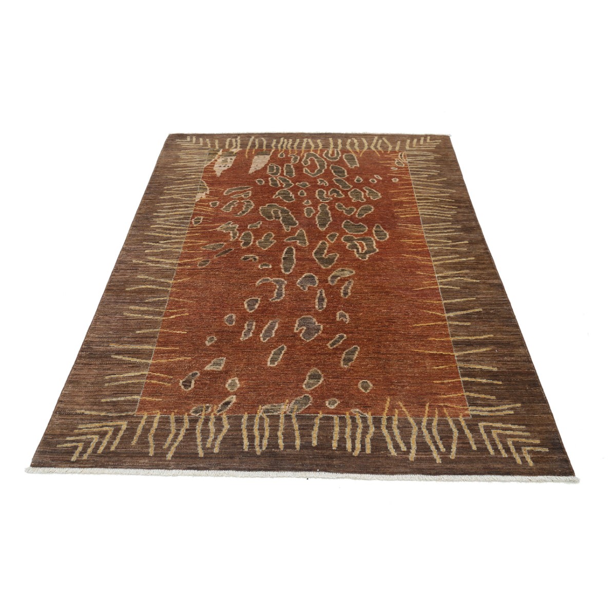 Modcar 5x7 Handmade Double Knotted Washable Wool Rug - Colorful