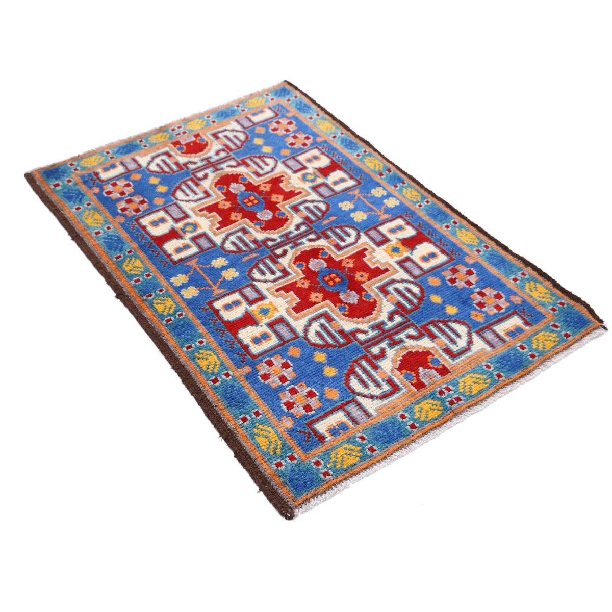 Revival 3x4 Handmade Double Knotted Washable Wool Rug - Colorful