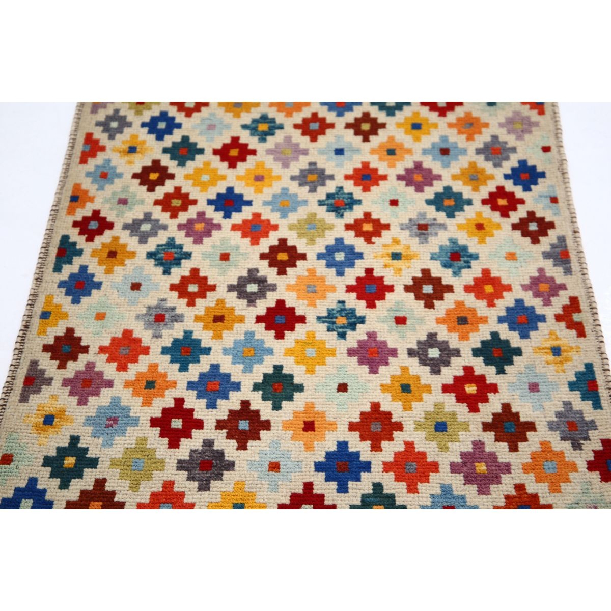 Revival 3x4 Handmade Double Knotted Washable Wool Rug - Colorful