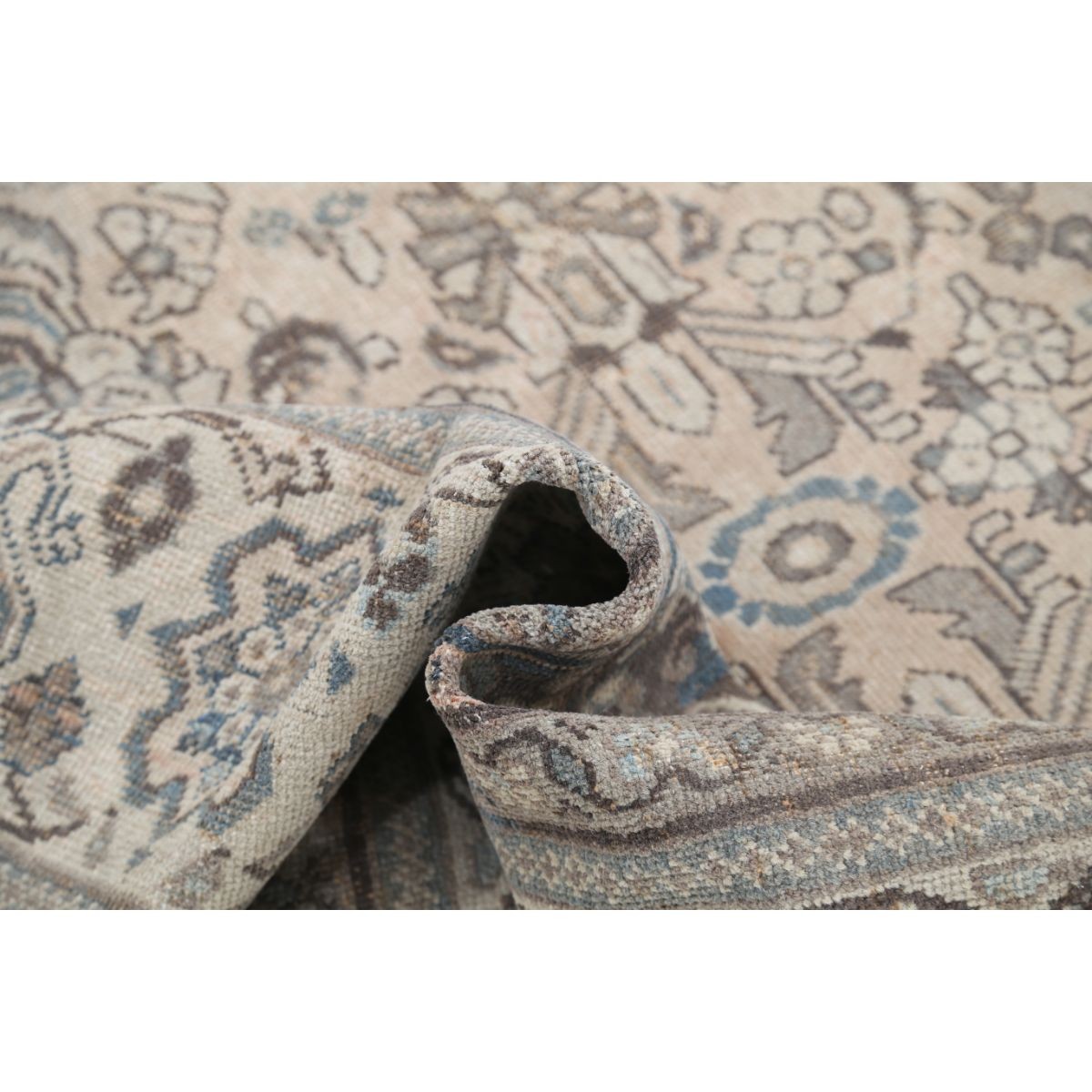 Vintage 10x14 Handmade Double Knotted Washable Wool Rug - Soft Hues