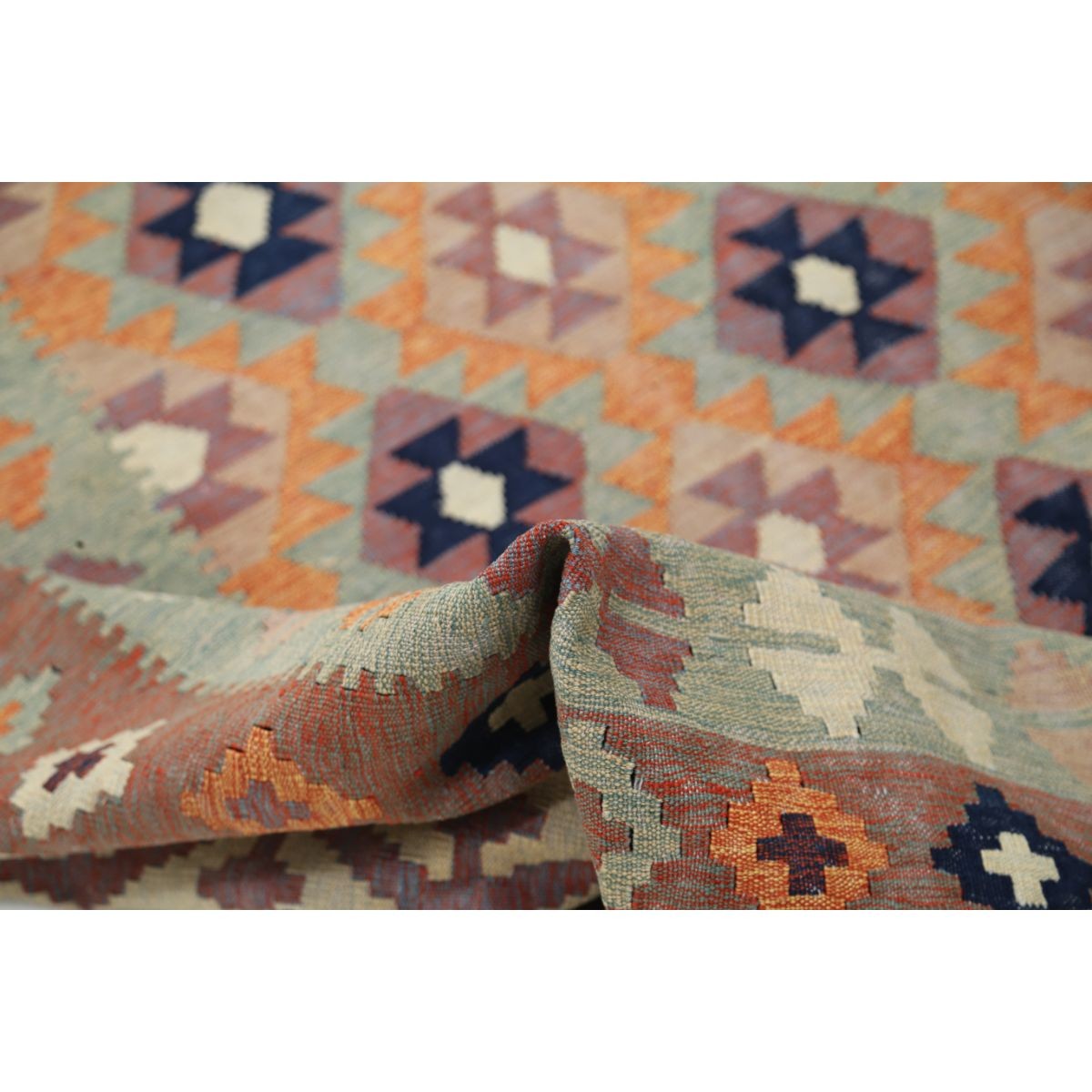 Kafkaas 7x10 Hand Woven Washable Wool Rug - Colorful