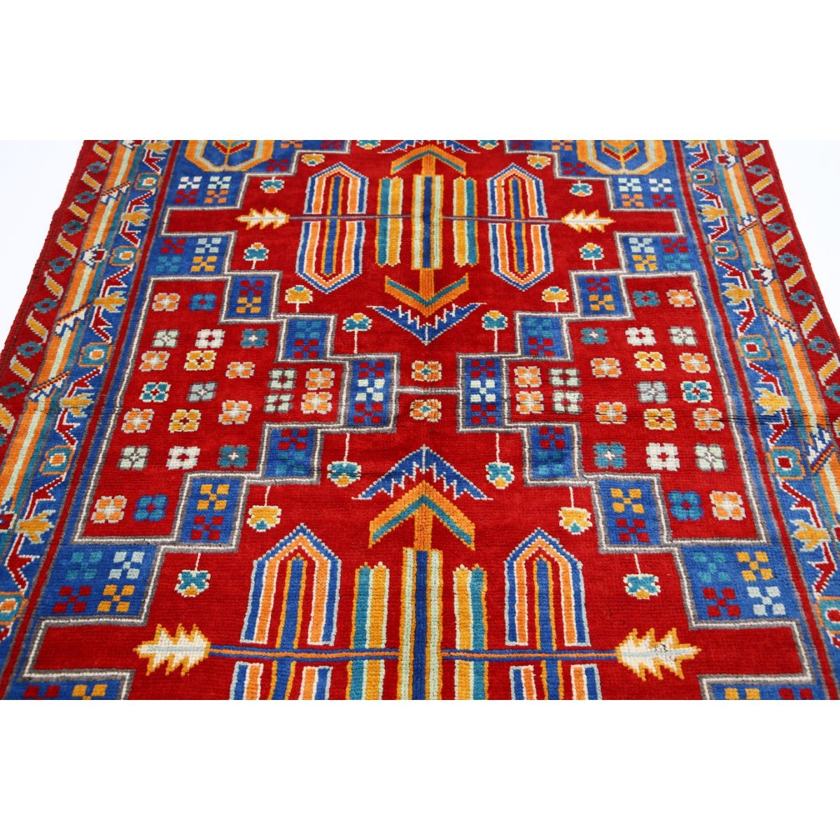 Revival 5x7 Handmade Double Knotted Washable Wool Rug - Colorful