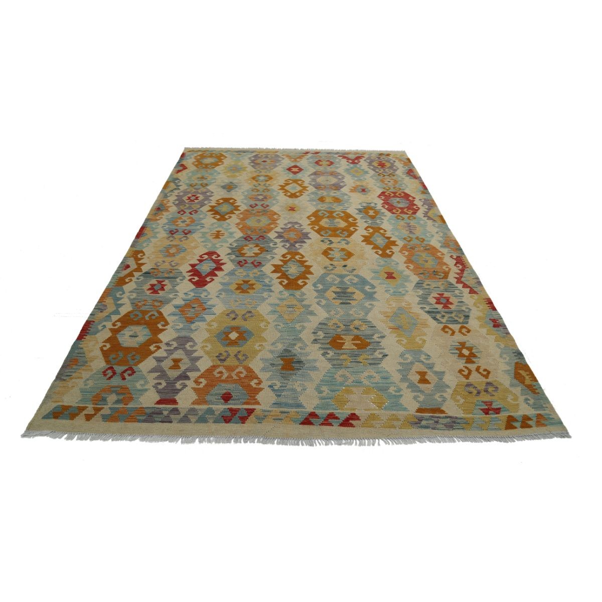 Maimana 7x10 Hand Woven Washable Wool Rug - Colorful