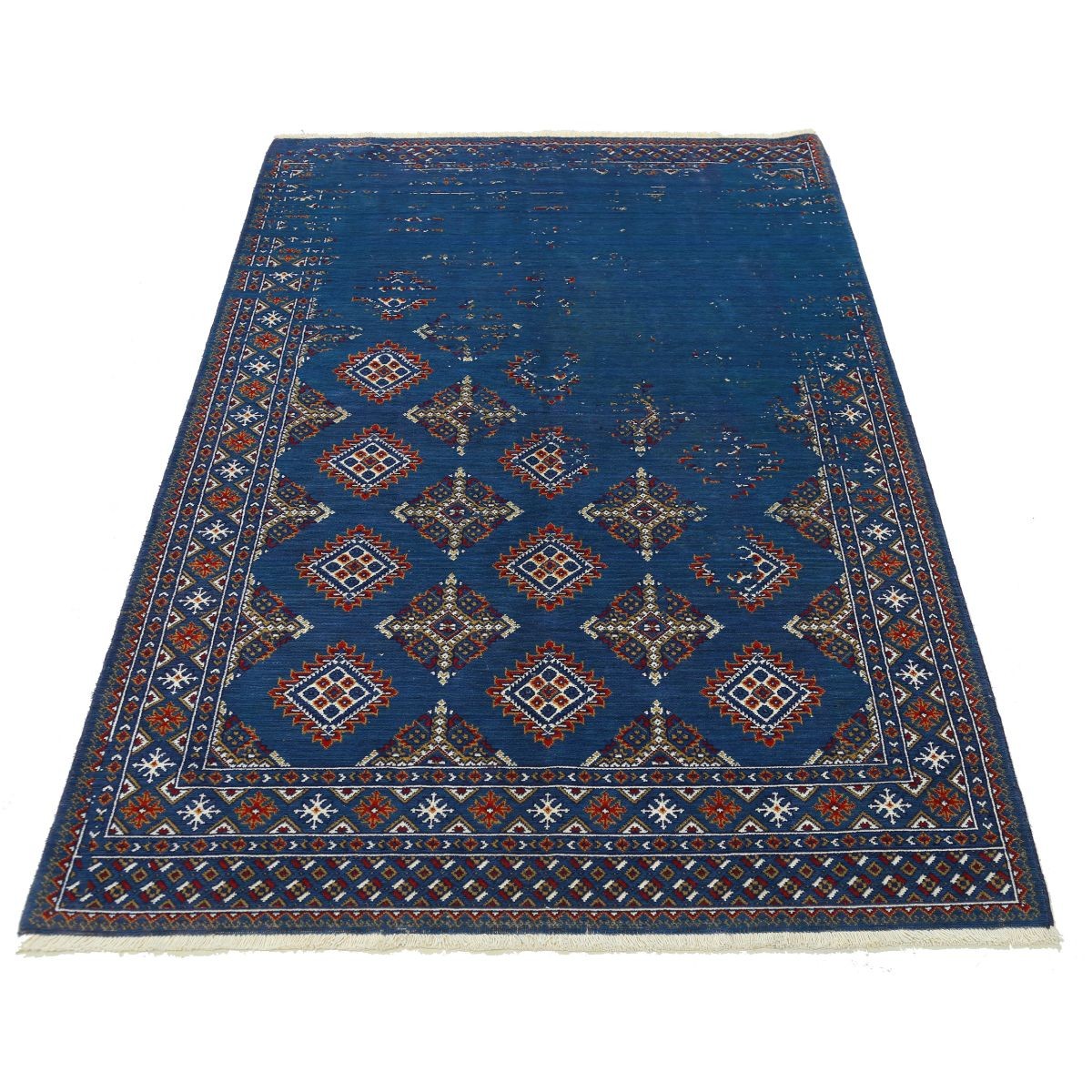 Ajrak 4x6 Machine-Made Washable Wool Rug - Colorful