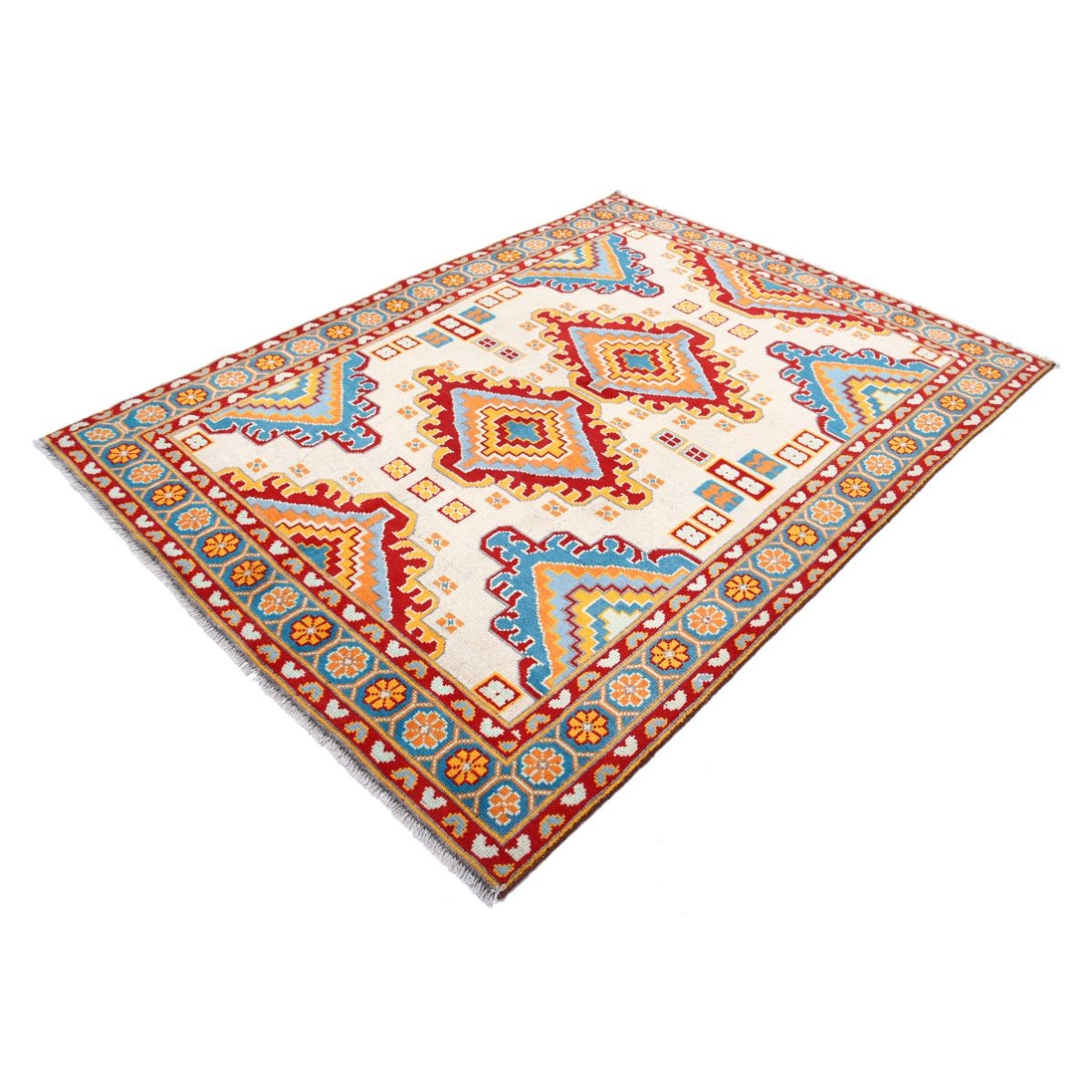 Revival 6x8 Handmade Double Knotted Washable Wool Rug - Colorful