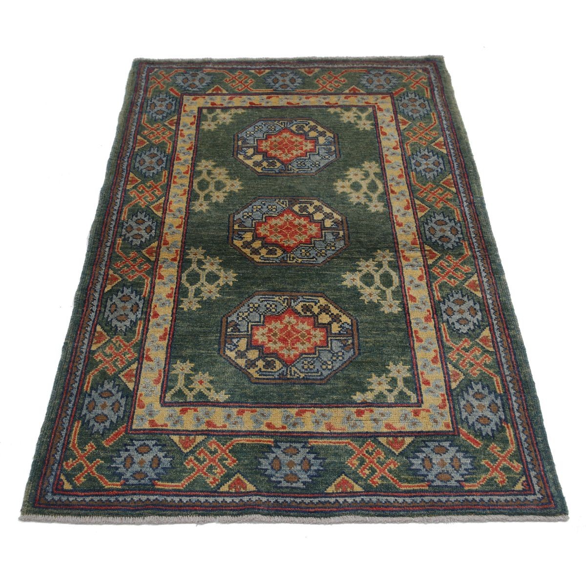 Revival 3x5 Handmade Double Knotted Washable Wool Rug - Colorful