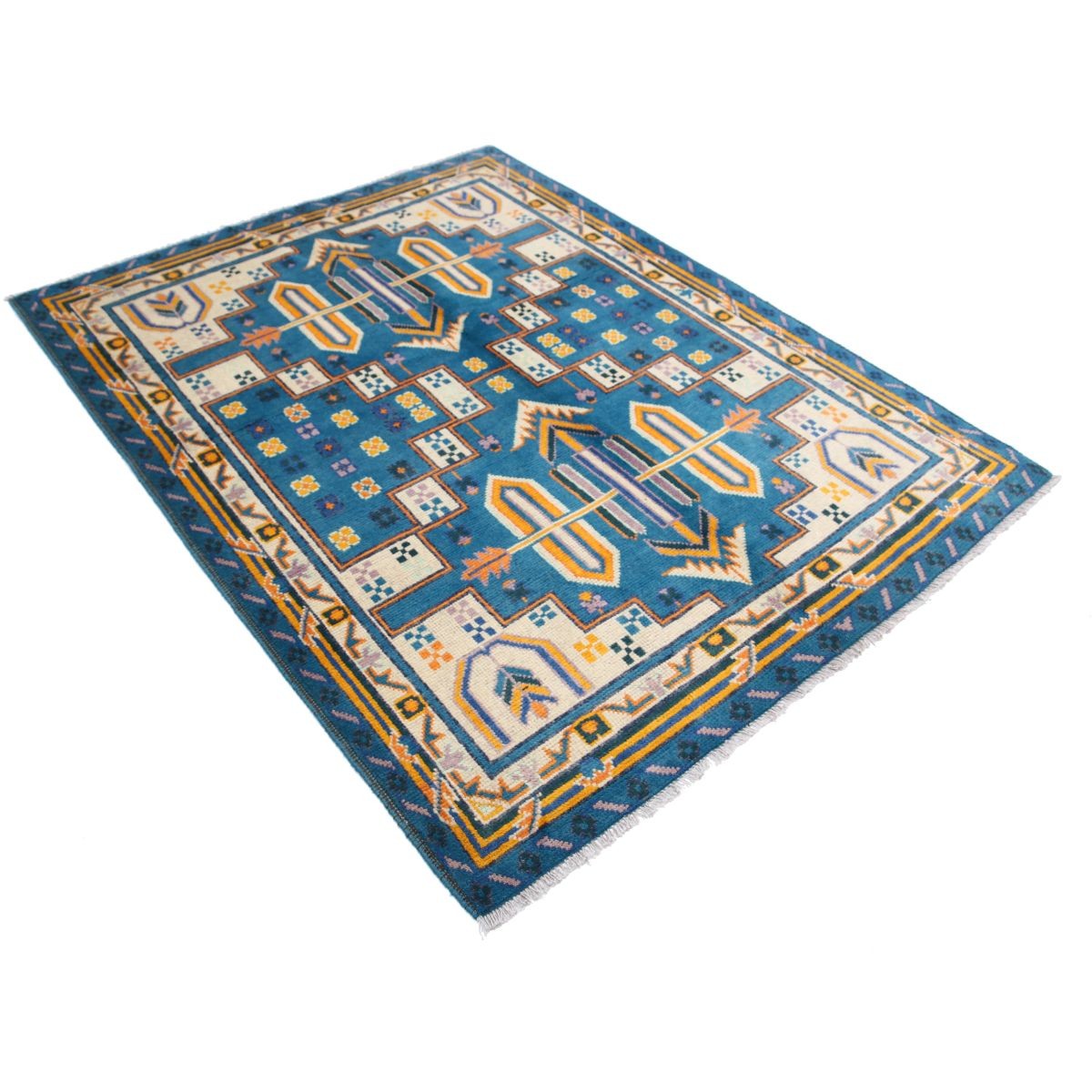 Revival 5x7 Handmade Double Knotted Washable Wool Rug - Colorful