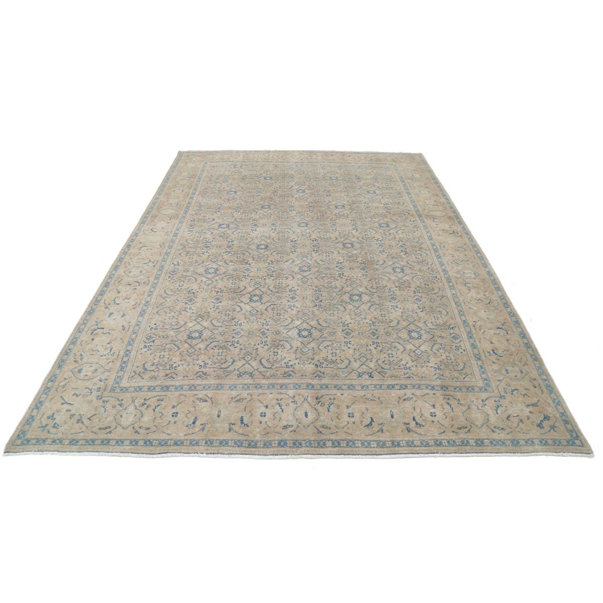 Vintage 7x11 Handmade Double Knotted Washable Wool Rug - Soft Hues