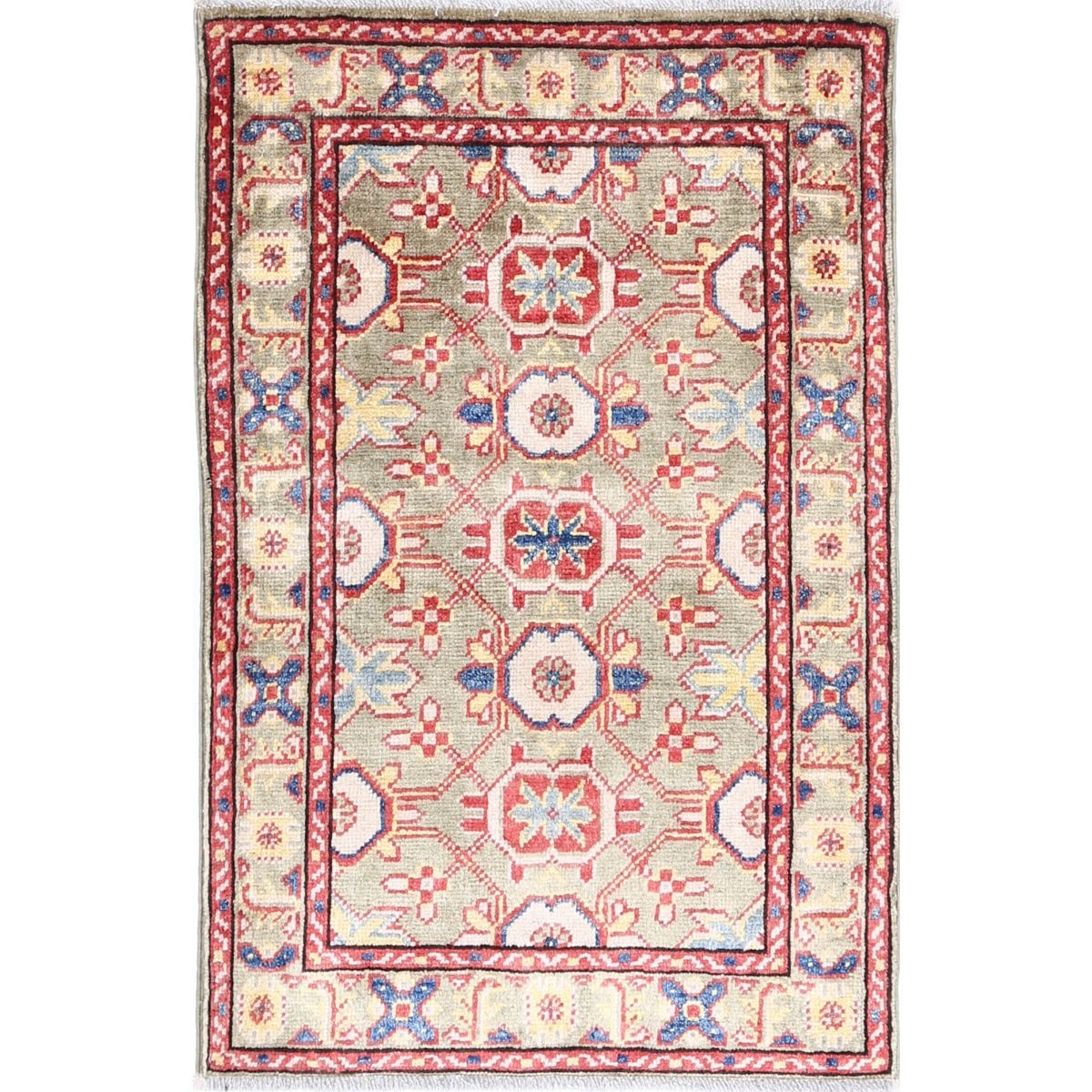 Revival 2x3 Handmade Double Knotted Washable Wool Rug - Colorful