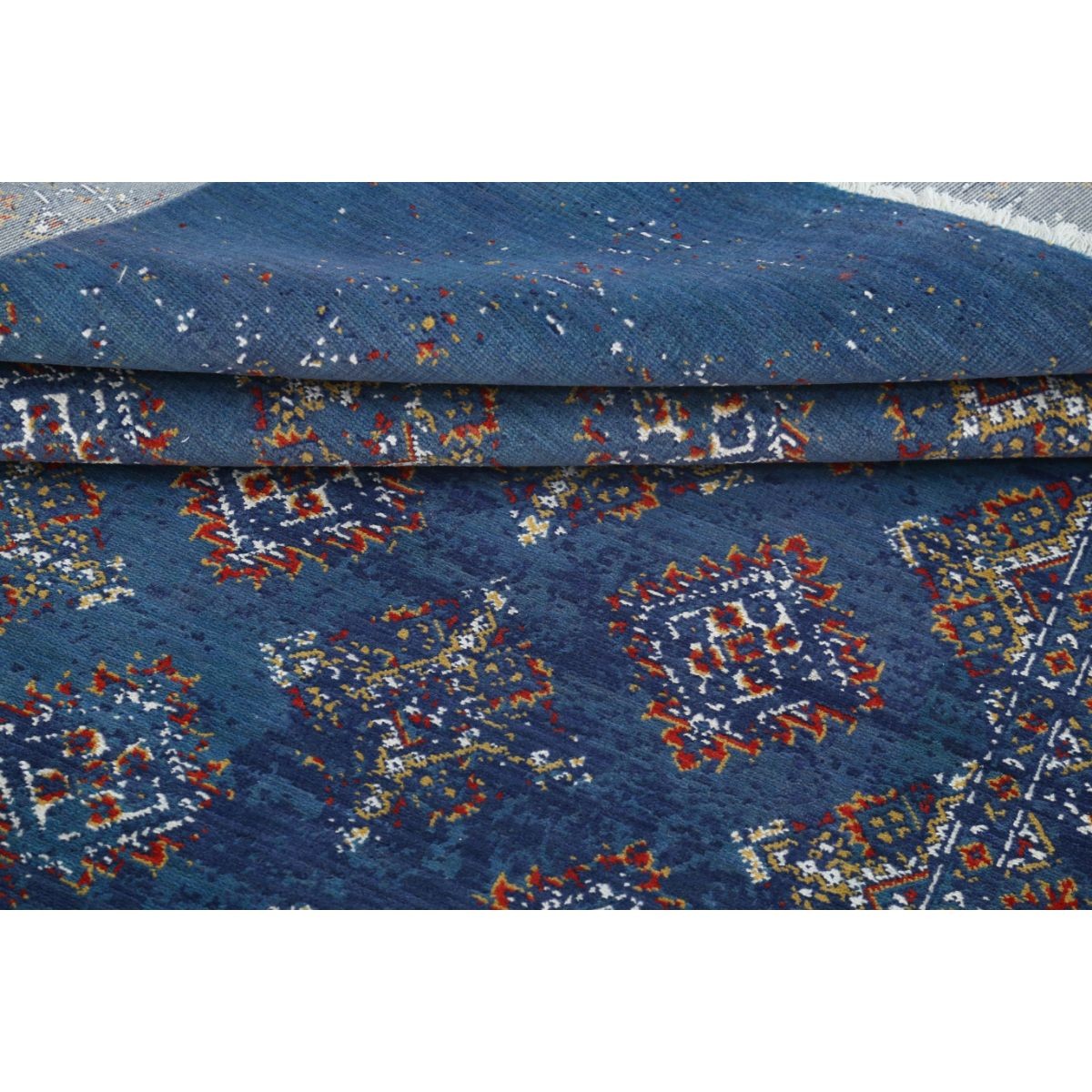 Ajrak 4x6 Powered-Loomed Washable Wool Rug - Colorful