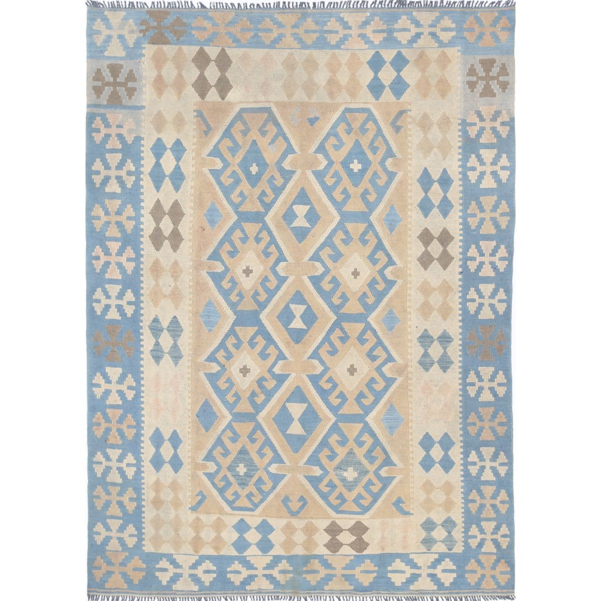 Kafkaas 5x7 Hand Woven Washable Wool Rug - Soft Hues