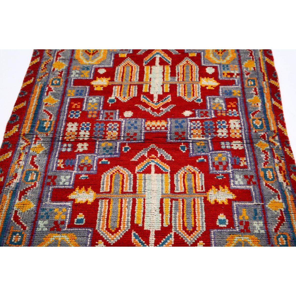 Revival 3x5 Handmade Double Knotted Washable Wool Rug - Colorful