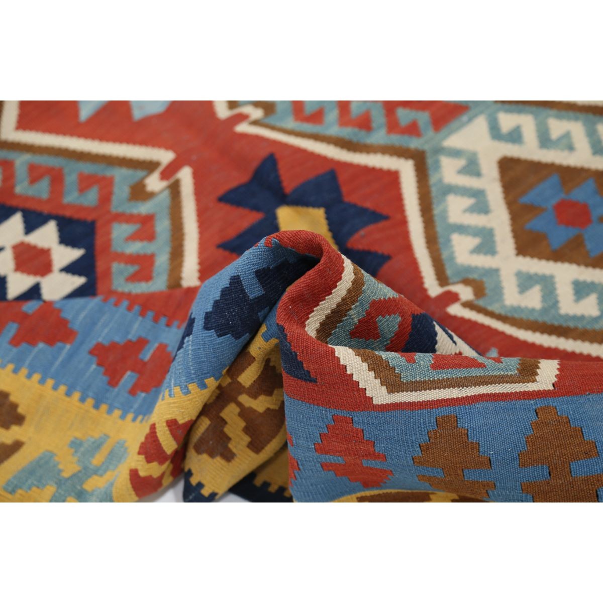 Kafkaas 5x7 Hand Woven Washable Wool Rug - Colorful