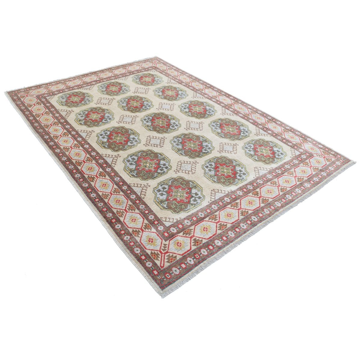 Revival 6x8 Handmade Double Knotted Washable Wool Rug - Colorful
