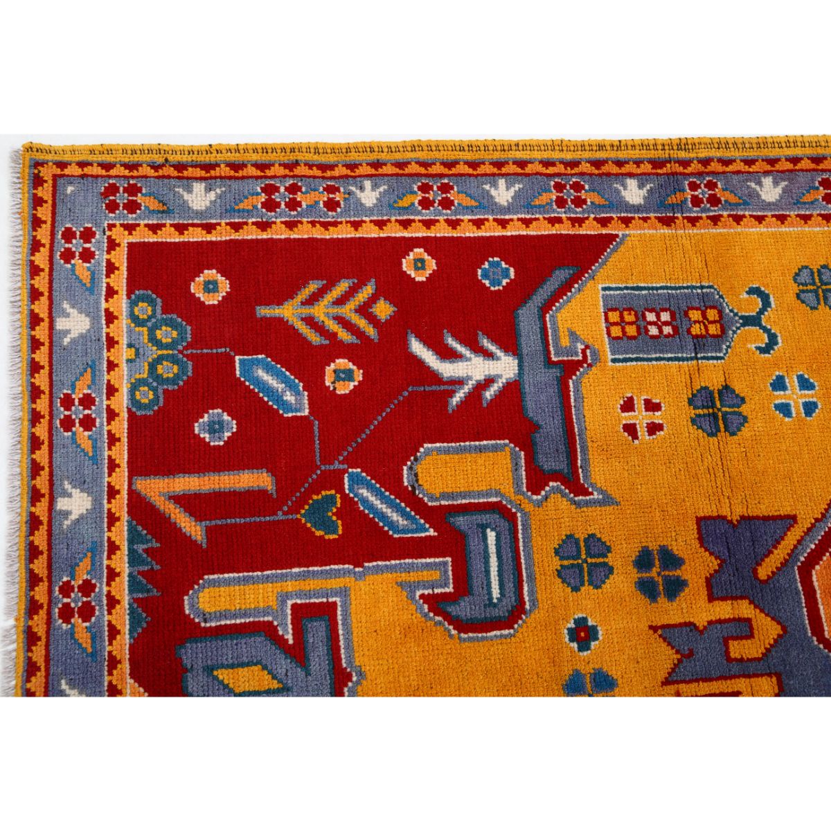 Revival 6x8 Handmade Double Knotted Washable Wool Rug - Colorful