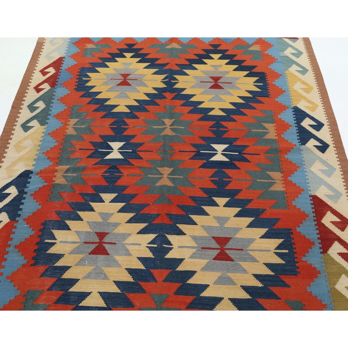 Kafkaas 5x7 Hand Woven Washable Wool Rug - Colorful