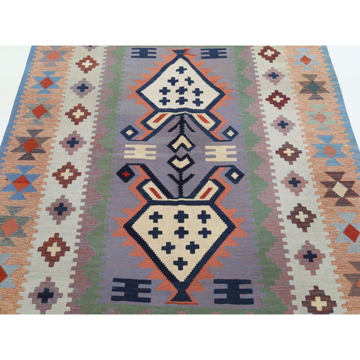 Kafkaas 5x7 Hand Woven Washable Wool Rug - Colorful
