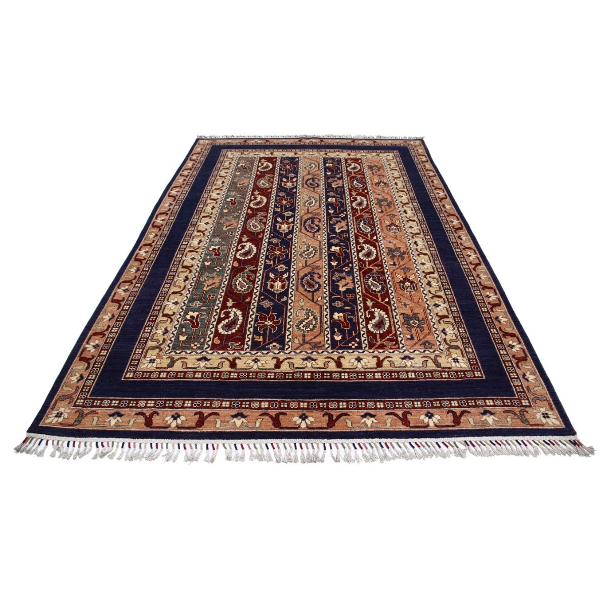 Shaal 7x10 Handmade Double Knotted Washable Wool Rug - Colorful