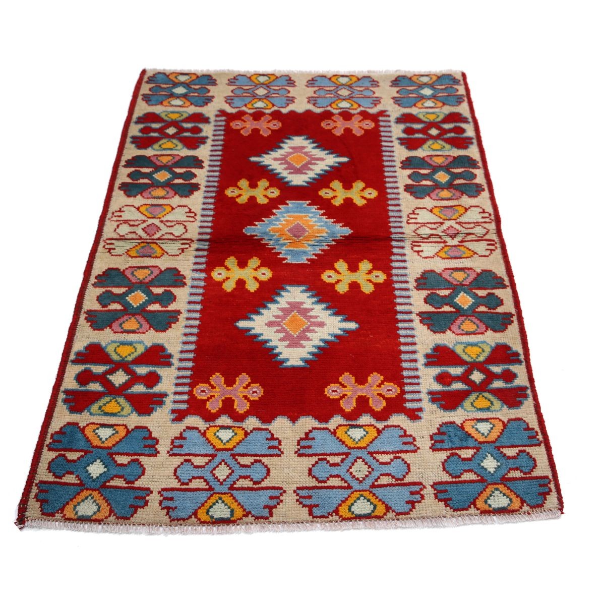 Revival 3x5 Handmade Double Knotted Washable Wool Rug - Colorful