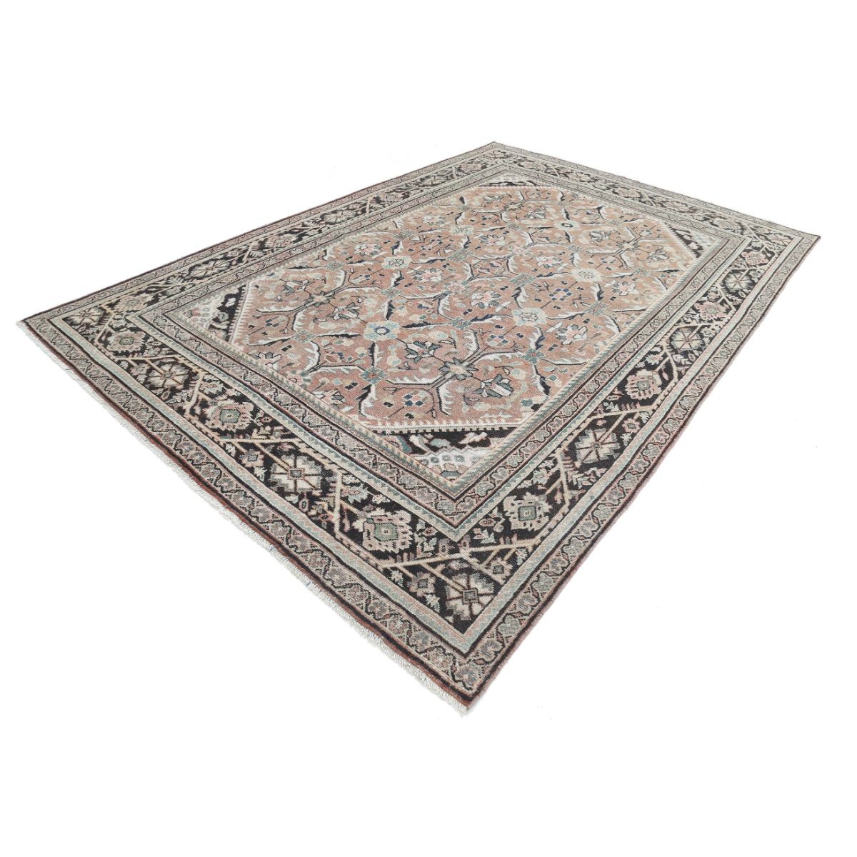 Vintage 8x11 Handmade Double Knotted Washable Wool Rug - Soft Hues