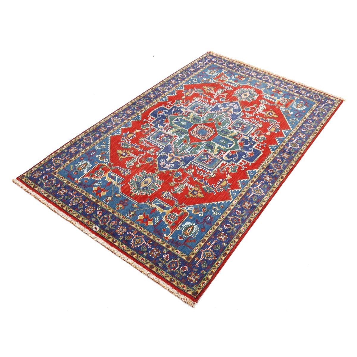 Gulshan-3'10" 4x6 Machine-Made Washable Wool Rug - Colorful