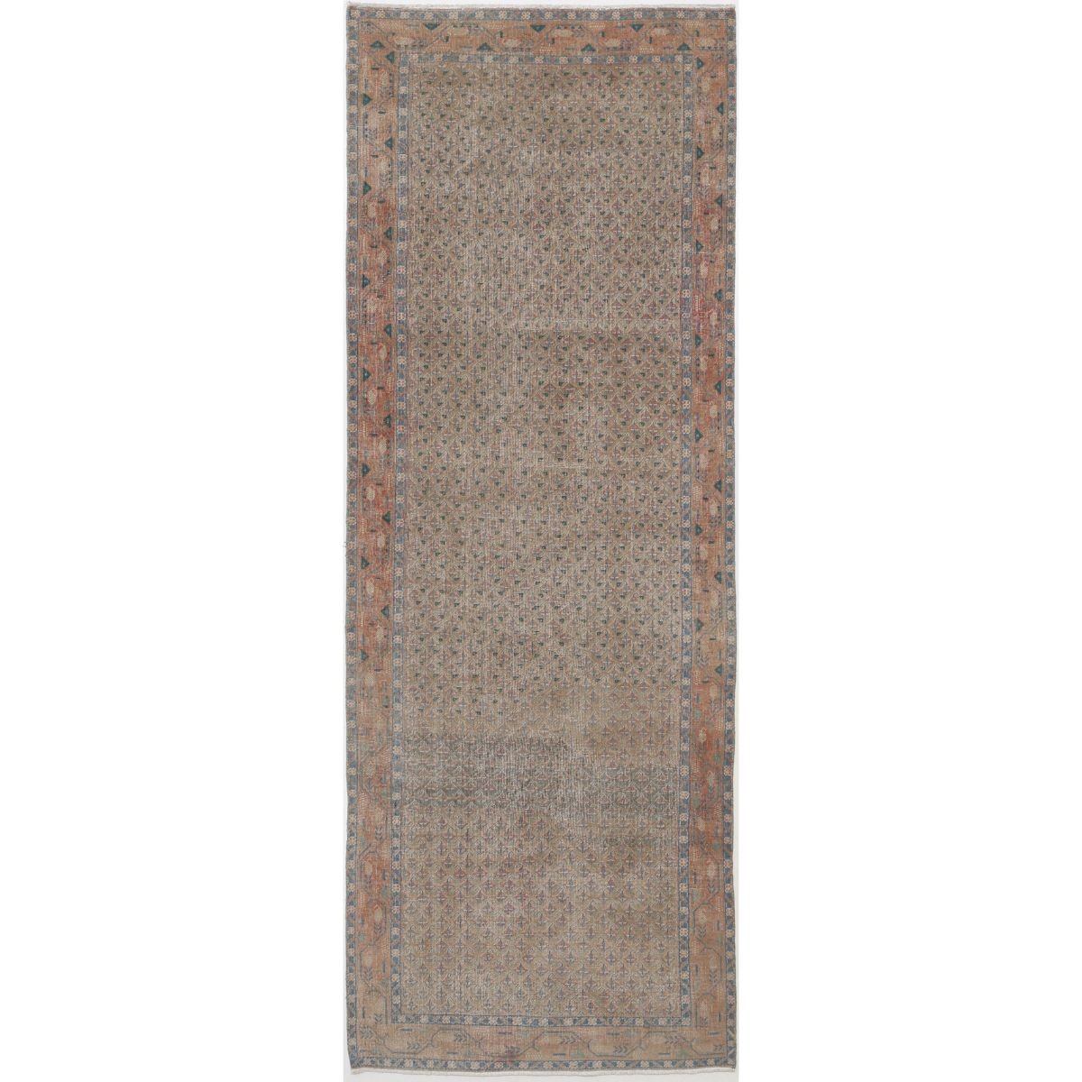 Vintage 3x10 Hand-Knotted Washable Wool Runner - Soft Hues