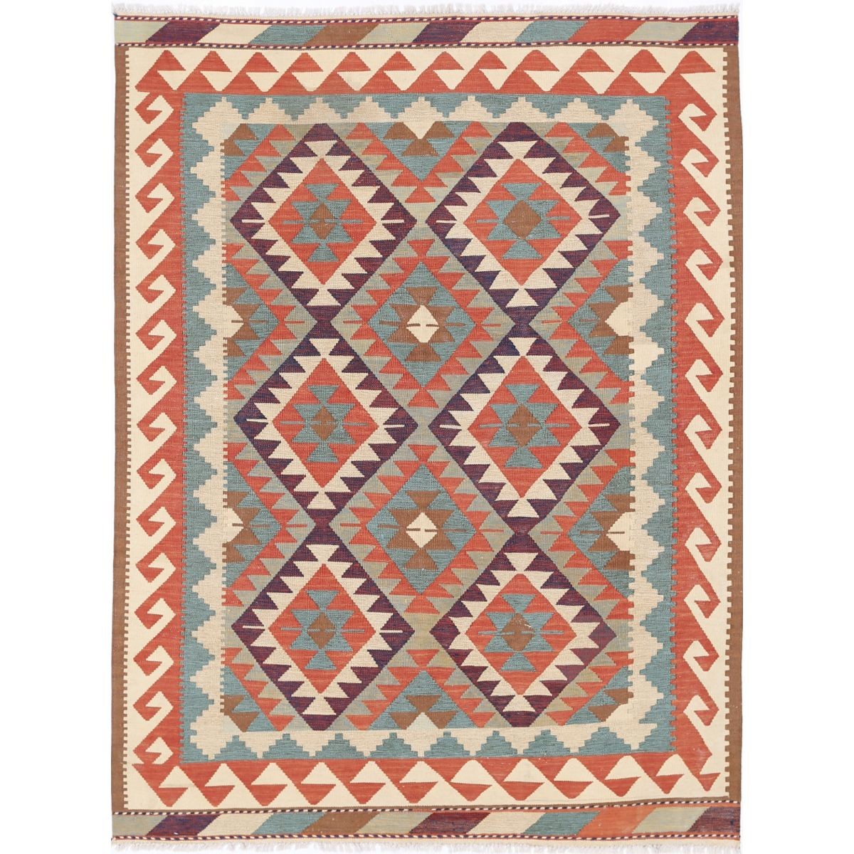 Kafkaas 5x7 Hand Woven Washable Wool Rug - Colorful