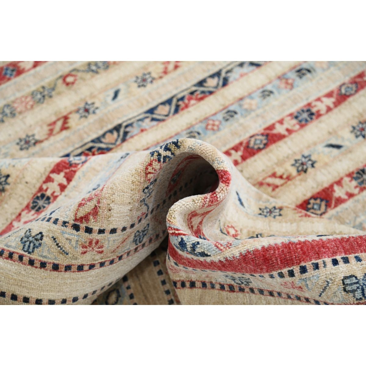 Shaal 7x10 Handmade Double Knotted Washable Wool Rug - Colorful