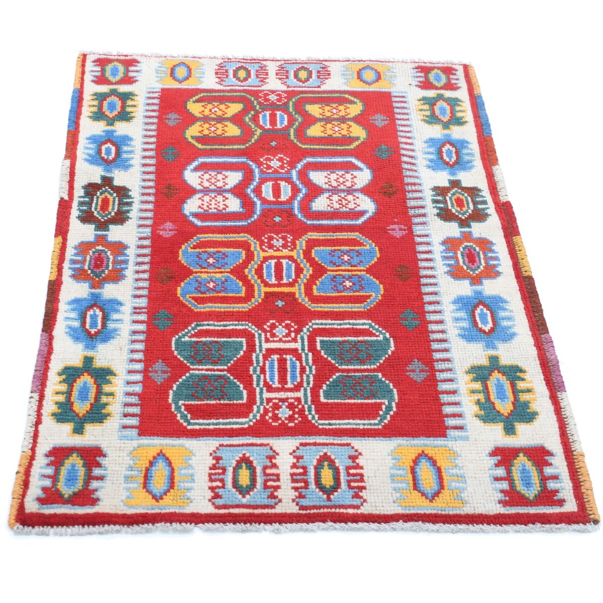 Revival 3x4 Handmade Double Knotted Washable Wool Rug - Colorful